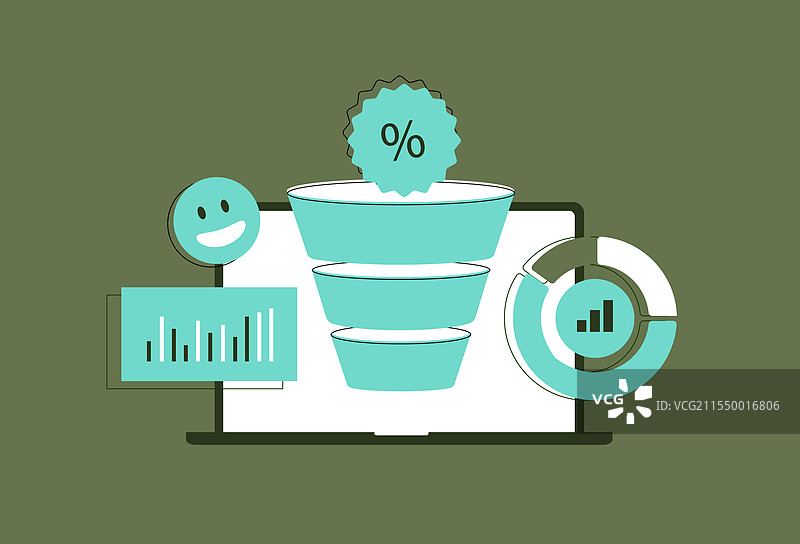 电子商务数字营销与销售漏斗图片素材