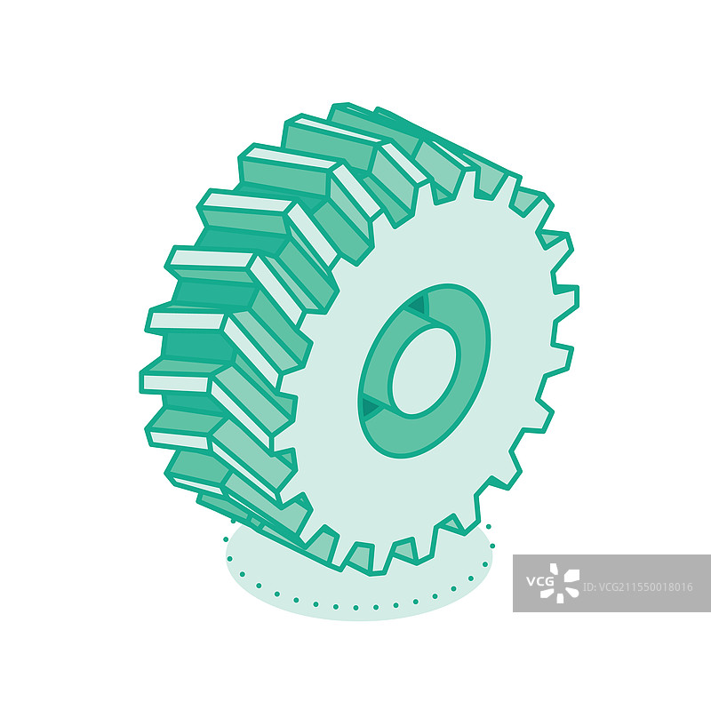 等距拖拉机轮子图标，背景为白色图片素材