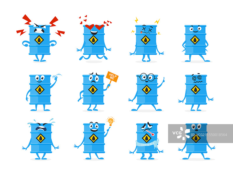 角色油桶展示各种情绪图片素材