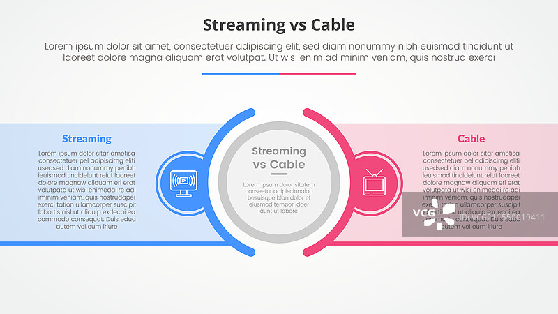 流媒体服务与有线电视的对比图片素材