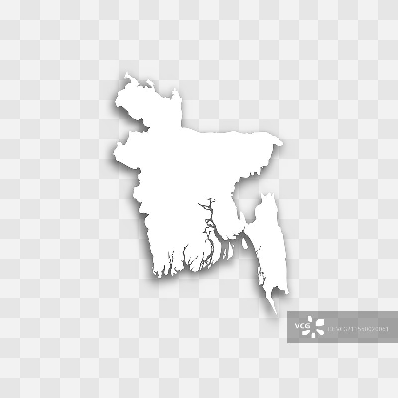 孟加拉国地图轮廓图片素材