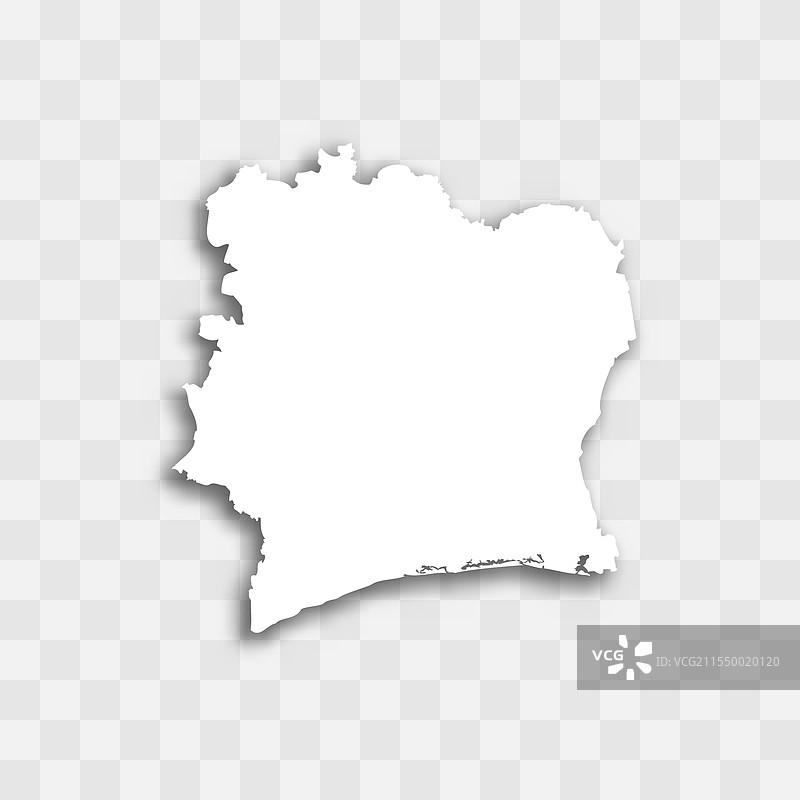 象牙海岸地图轮廓图片素材