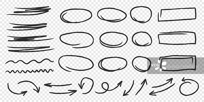 手中握着箭头圆圈和抽象涂鸦图标图片素材