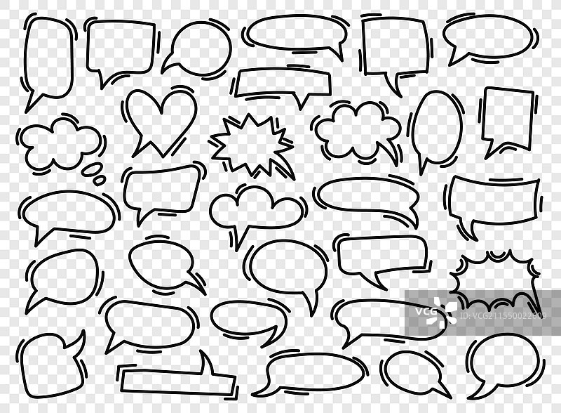 手绘风格的涂鸦聊天图标图片素材