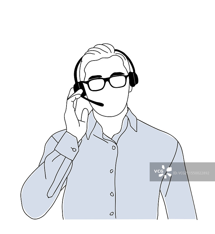 商务人士与客户服务呼叫中心代理图片素材