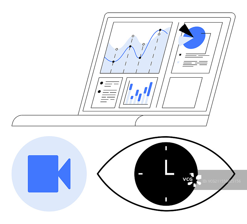 数据分析仪表板与图表视频通话图片素材