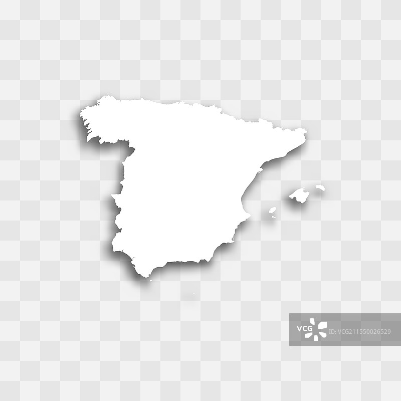 西班牙地图轮廓图片素材