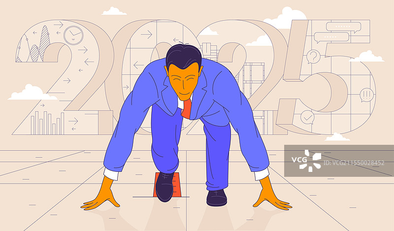 2025年新年计划创意新开始概念图片素材