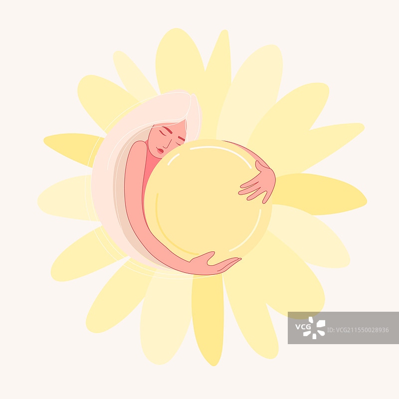 内心的阳光拥抱图片素材