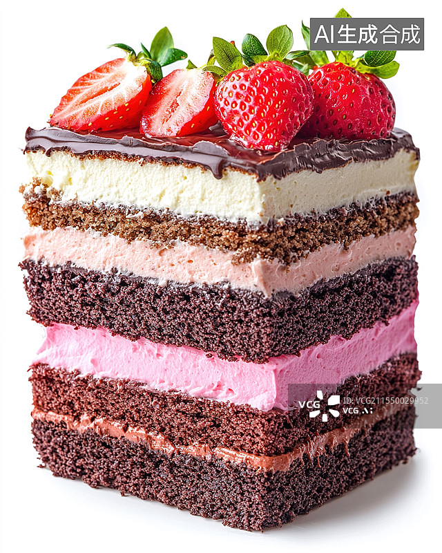 【AI数字艺术】草莓蛋糕图片素材