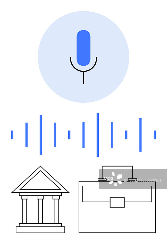 语音识别与数据可视化概念图片素材