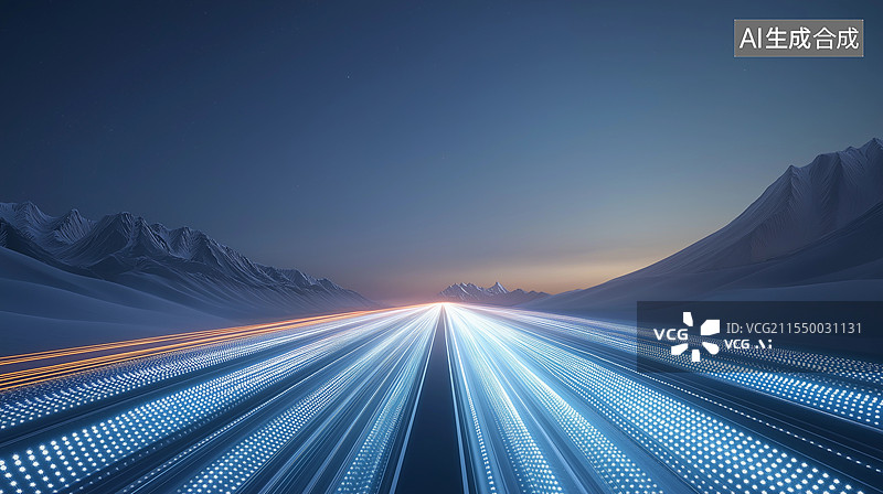 【AI数字艺术】汽车广告背景图——抽象群山与道路图片素材
