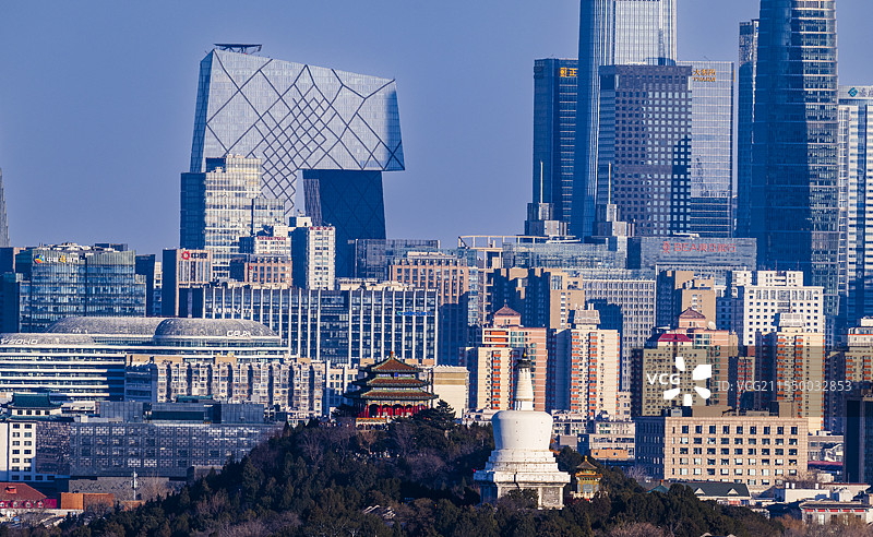 北京城市天际线风光-古都新貌下的现代建筑图片素材