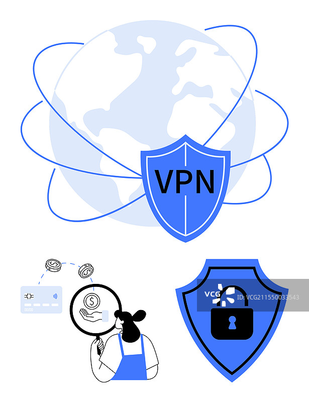 通过全球VPN增强在线安全性图片素材