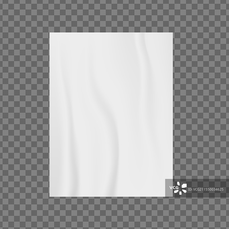 皱纹真实感的白色空白纸张海报图片素材