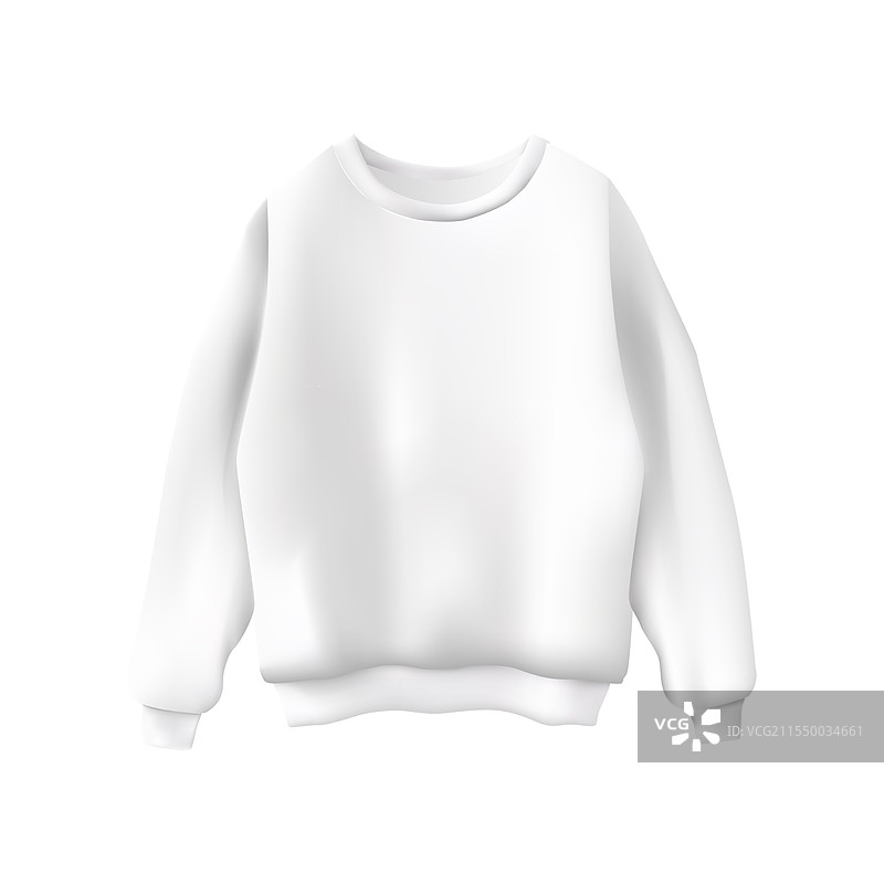 空白白色超大号毛衣模板用于服装设计图片素材