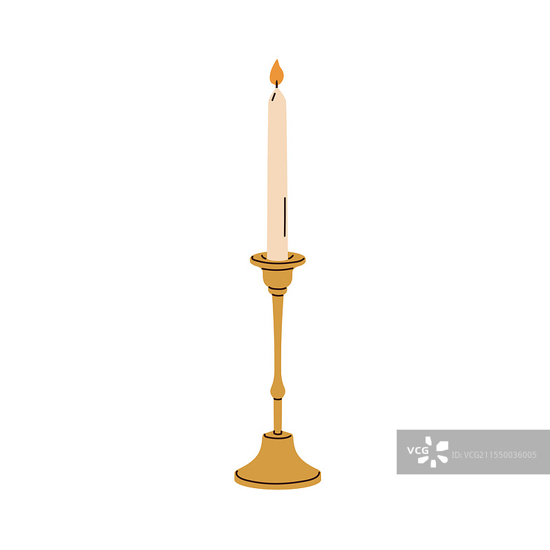 金色的高烛台与细长的蜡烛图片素材