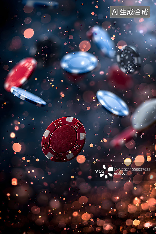 【AI数字艺术】掉落的筹码图片素材