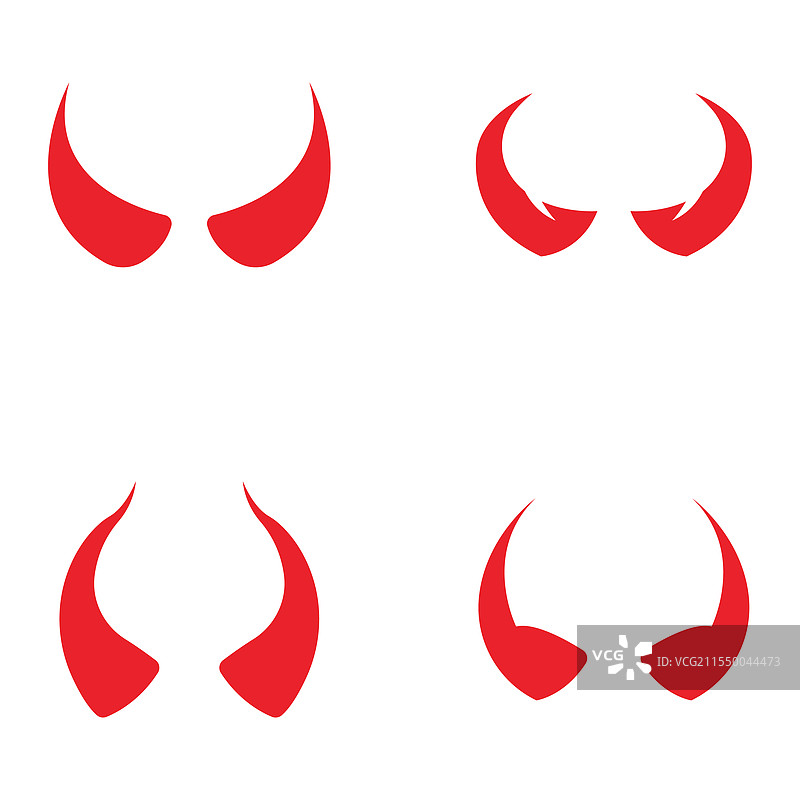 恶魔角图标设计模板图片素材