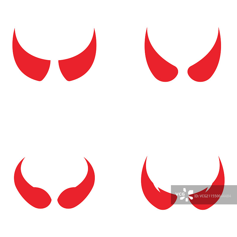恶魔角图标设计模板图片素材