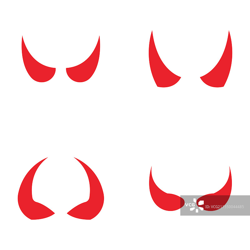 恶魔角图标设计模板图片素材