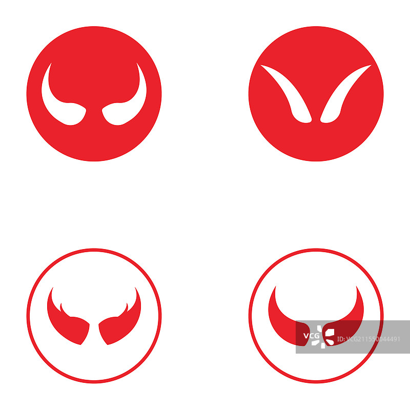 恶魔角图标设计模板图片素材