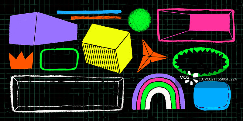 各种抽象形状元素和框架图片素材