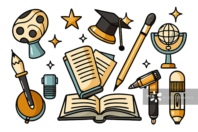 学术工具如书籍的艺术设计图片素材