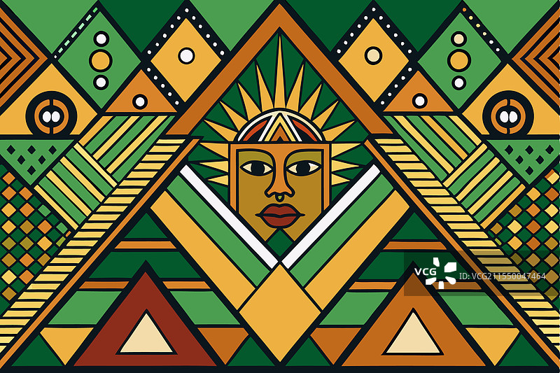 风格化的对称设计部落图案图片素材