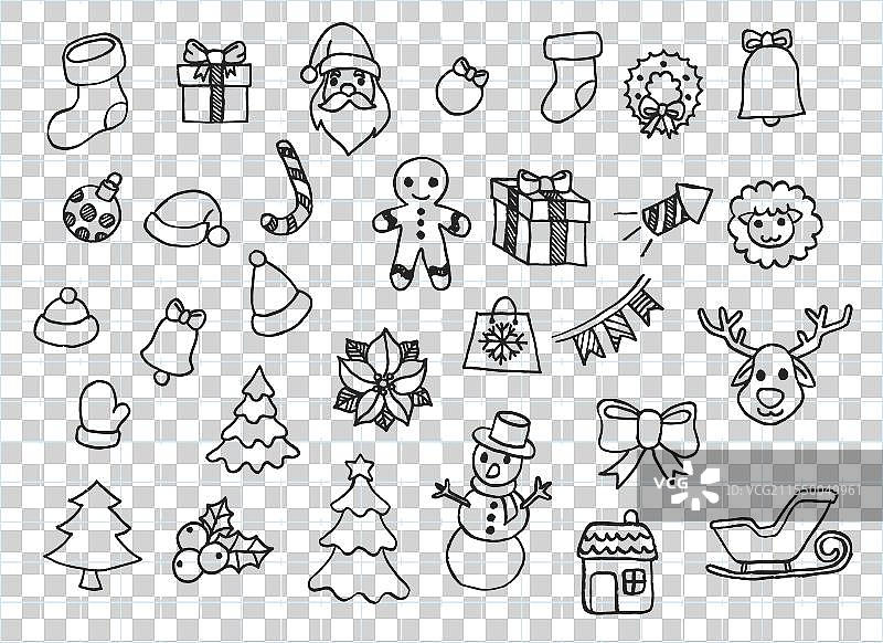 手绘圣诞节艺术合集图片素材