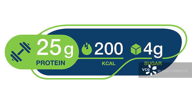 蛋白棒或能量饮料的价值贴纸图片素材
