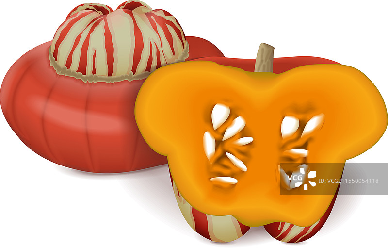 整颗和半颗头巾南瓜图片素材