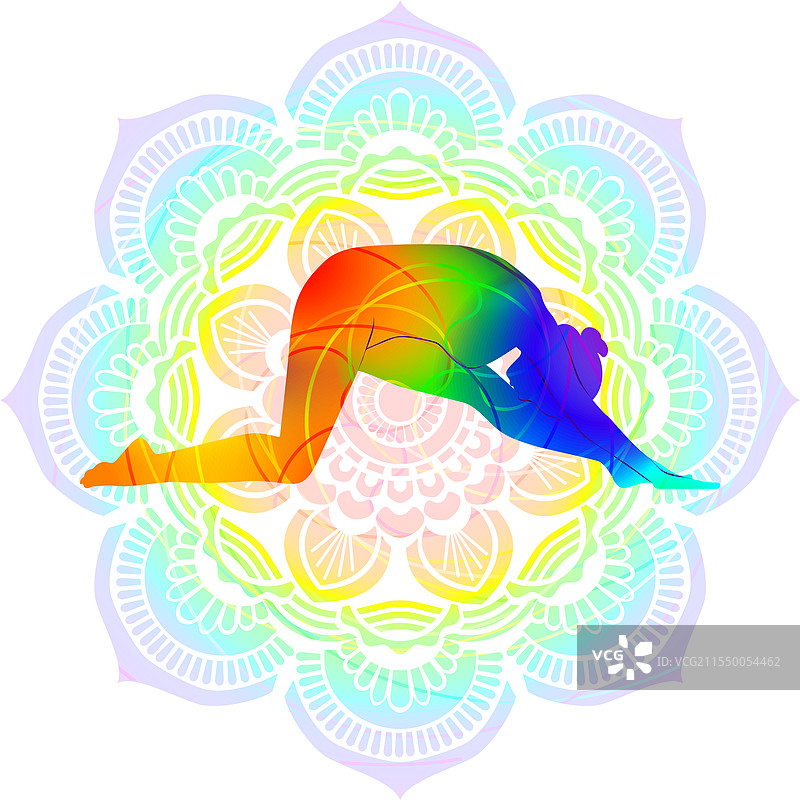 阿尔达哈努曼asana瑜伽姿势曼陀罗图片素材