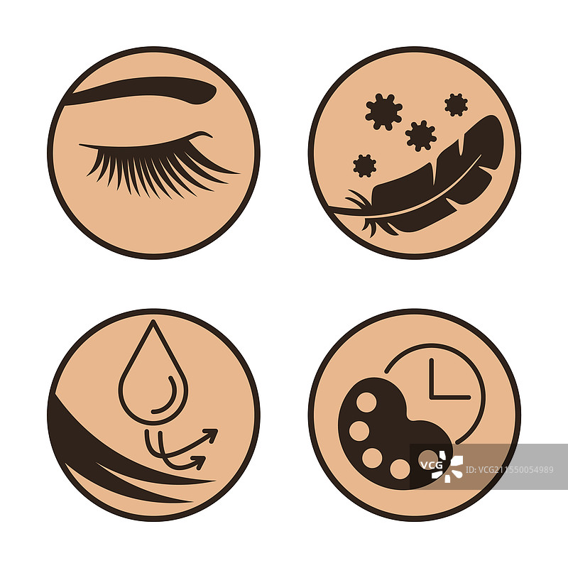 睫毛膏属性图标集图片素材