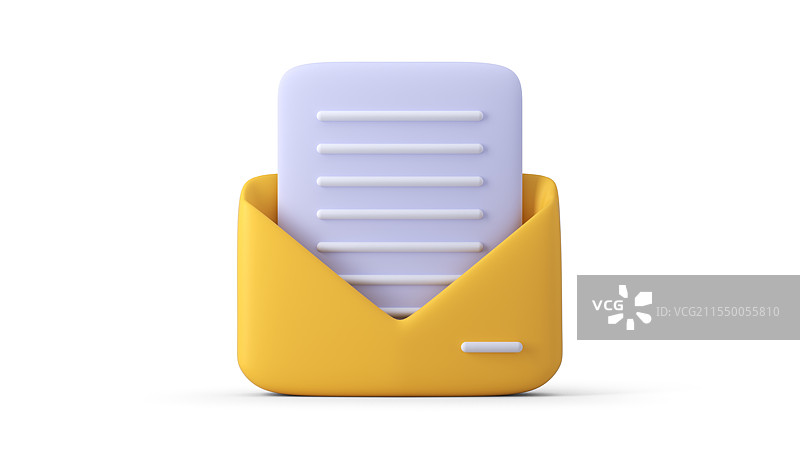 3D黄色信封里的文件图片素材