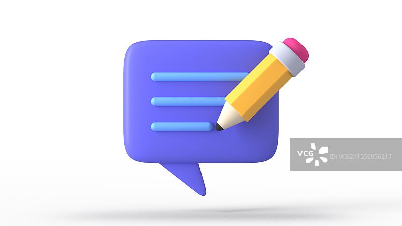 3D卡通铅笔写字图片素材