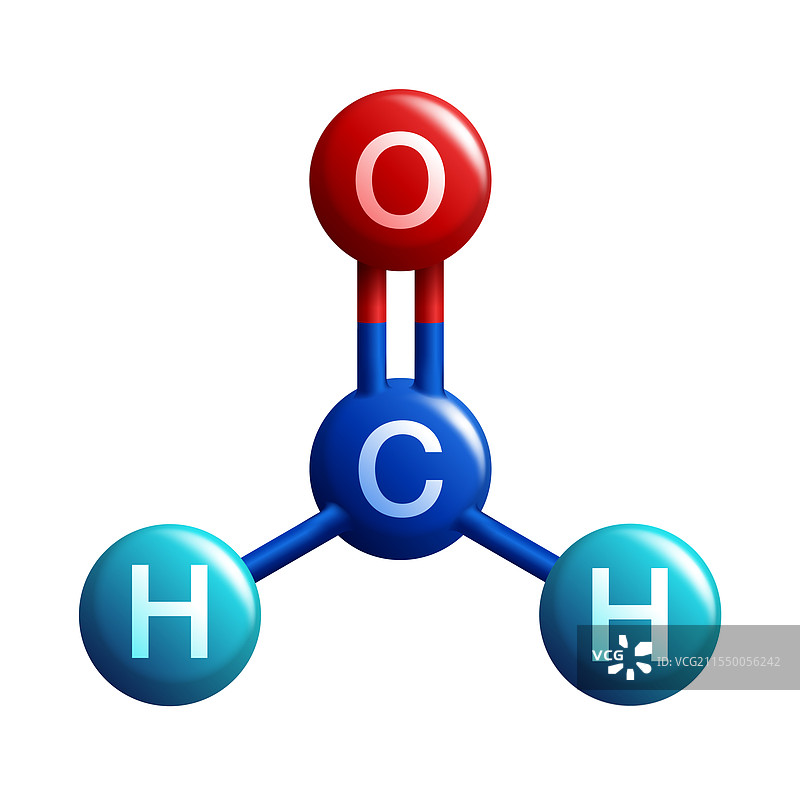 甲醛分子结构 - 3D图标图片素材