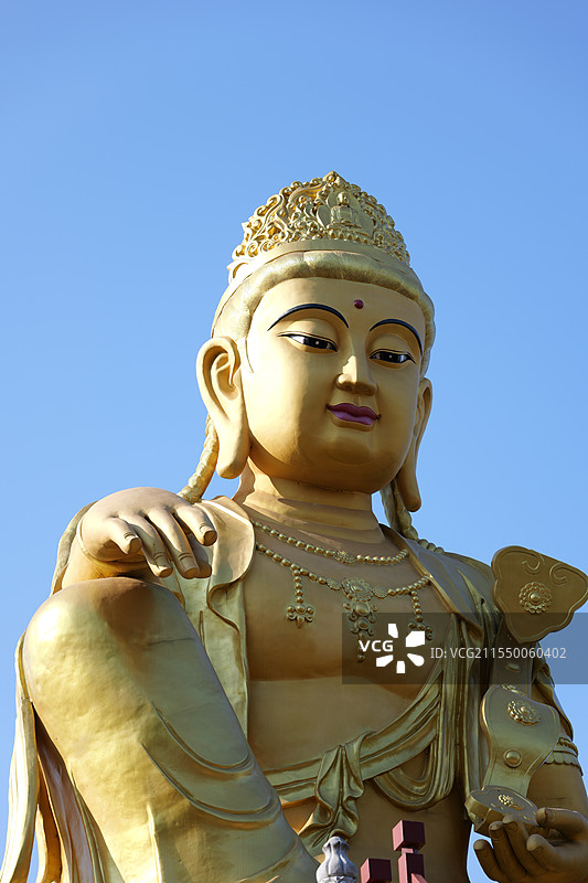 岳阳圣安古寺佛像面部图片素材