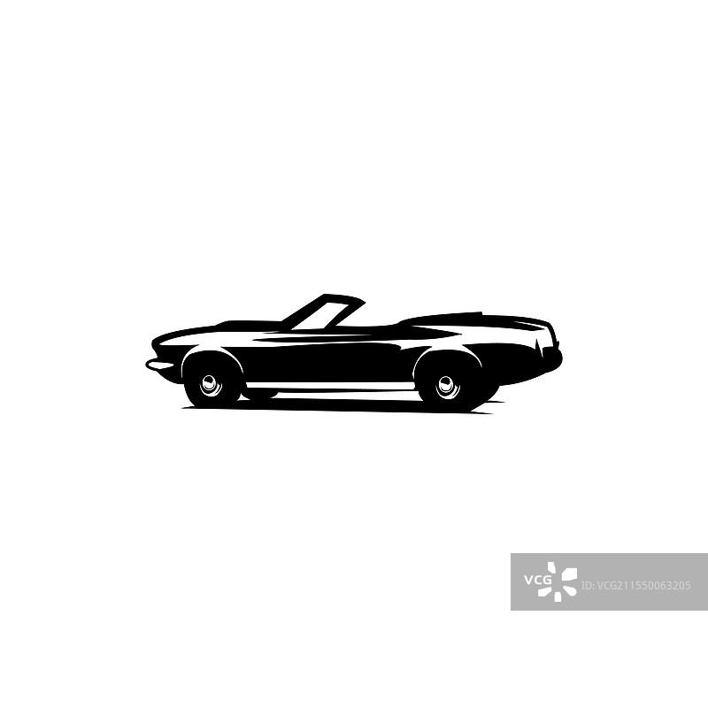 老式跑车标志轮廓的福特野马敞篷车图片素材