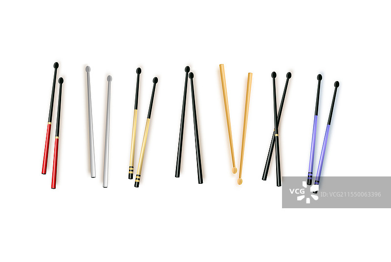 鼓棒孤立在白色背景上图片素材