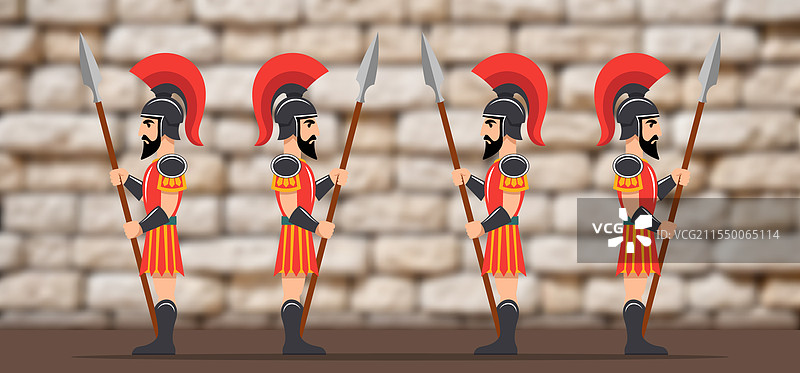 卡通平面玩具简单古董罗马战士图片素材