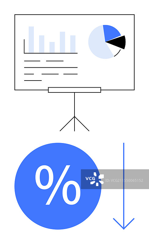 带有图表和图形的展示板图片素材