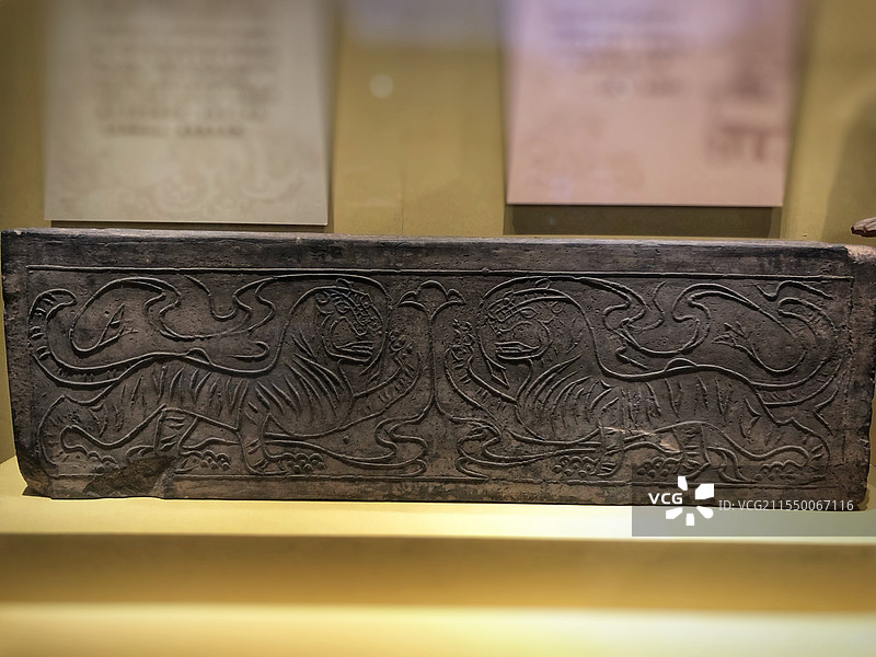 西汉虎纹空心砖咸阳博物院藏图片素材