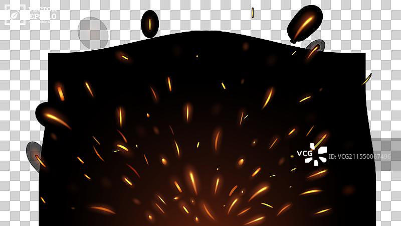 飞舞的火花，背景透明图片素材
