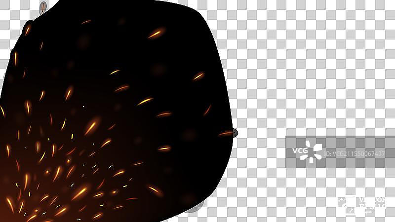 飞舞的火花，背景透明图片素材