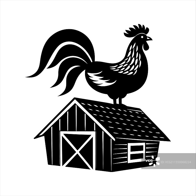 公鸡剪影图片素材