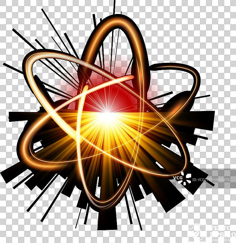动态原子光爆炸，孤立且易于理解图片素材