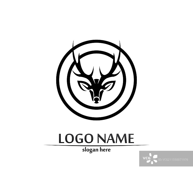 鹿的标志，动物和哺乳动物设计与图形图片素材