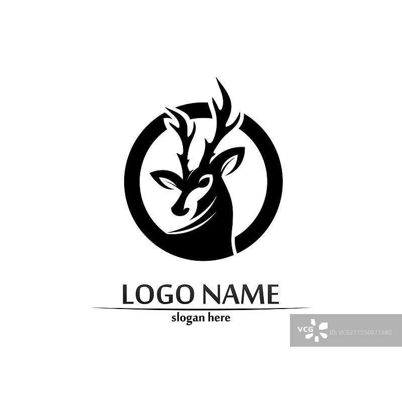 鹿的标志，动物和哺乳动物设计与图形图片素材