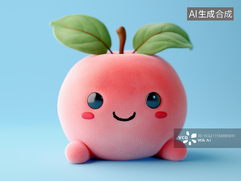【AI数字艺术】可爱的3D卡通小苹果图片素材